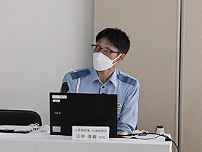 交通安全指導(東部) 田中係長
